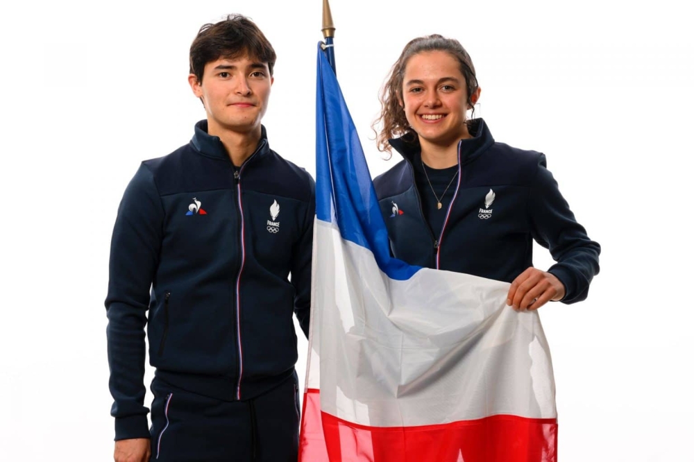 Liv porte drapeau au Festival Olympique de la Jeunesse